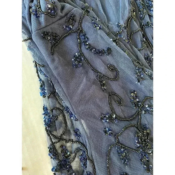 PISARRO NIGHTS Mesh Bead Embellished Gown- 8 - Picture 6 of 12